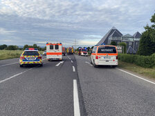 Rettungsfahrzeuge an der Einsatzstelle.
