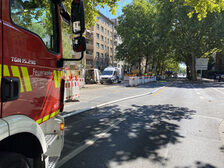 Rettungsfahrzeug an der Einsatzstelle.