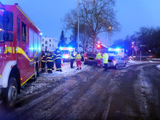 Einsatzkräfte an der Unfallstelle