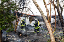 Einsatzkräfte am Einsatzort.