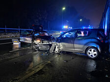 PKWs an der Unfallstelle.
