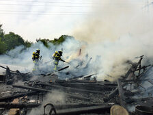 Einsatzkräfte am Einsatzort.