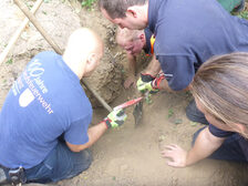 Einsatzkräfte am Einsatzort.