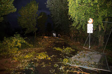 Umgewehte Bauzäune.