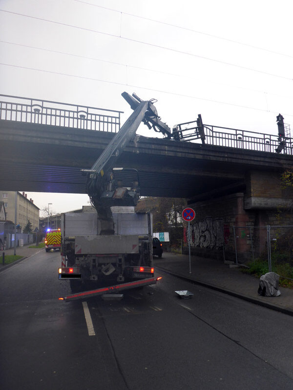 Truck at the scene of the accident.