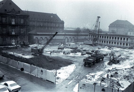 Erster Schutzraum in Mainz am Kurfürstl. Schloss (Bau zw. 1972 und 1974)