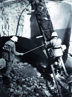 Übung des Luftschutzhilfsdienstes 1963