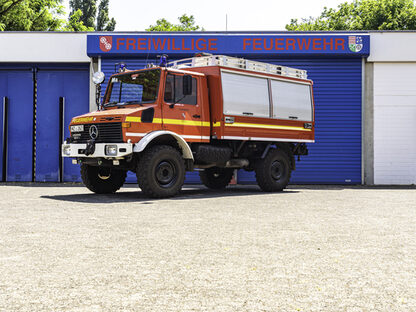 Foto des RW 1 der Freiwilligen Feuerwehr Mombach.
