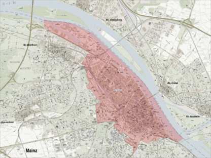 Zuständigkeitsbereich der Freiwilligen Feuerwehr Mainz-Stadt.