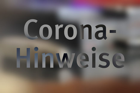 Logografik des Corona-Hinweis-Bereichs