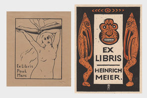 Abbildung der Exlibri von Paul Marc und Heinrich Meier © Gutenberg-Museum
