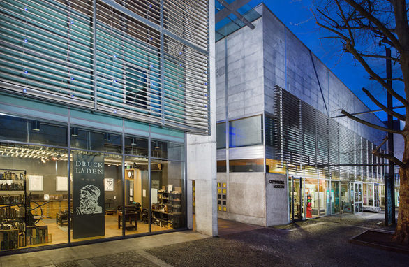 Exterior view of the Gutenberg-Museum and its Print Shop.