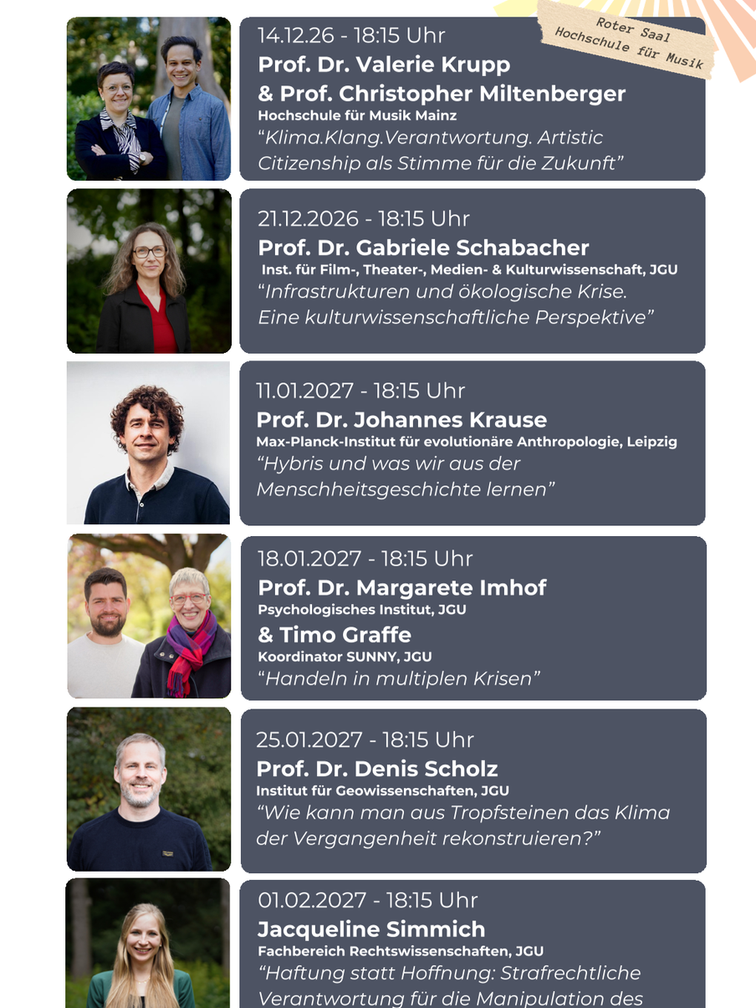 Programmübersicht Voices for Climate