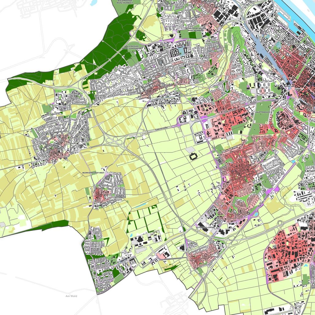 Themenkarte Hitze Grünflächen Tag