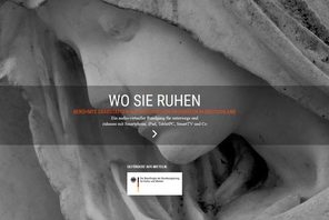 Der Startbildschirm der Internetseite "Wo sie ruhen" © WB Stiftung Historische Kirchhöfe und Friedhöfe in Berlin-Brandenburg