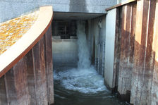 Das Bild zeigt das Innenleben des Hochwasserpumpwerks in der Gaßnerallee.