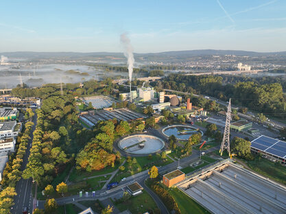 Das Zentralklärwerk in Mainz-Mombach