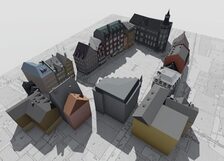 Animation 2 - 3D - Am Brand, Mainz, Blick von oben, um 1940