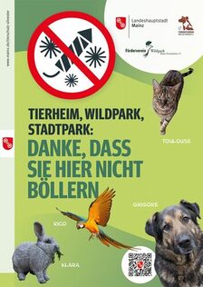 Plakatmotiv Tierschutz an Silvester