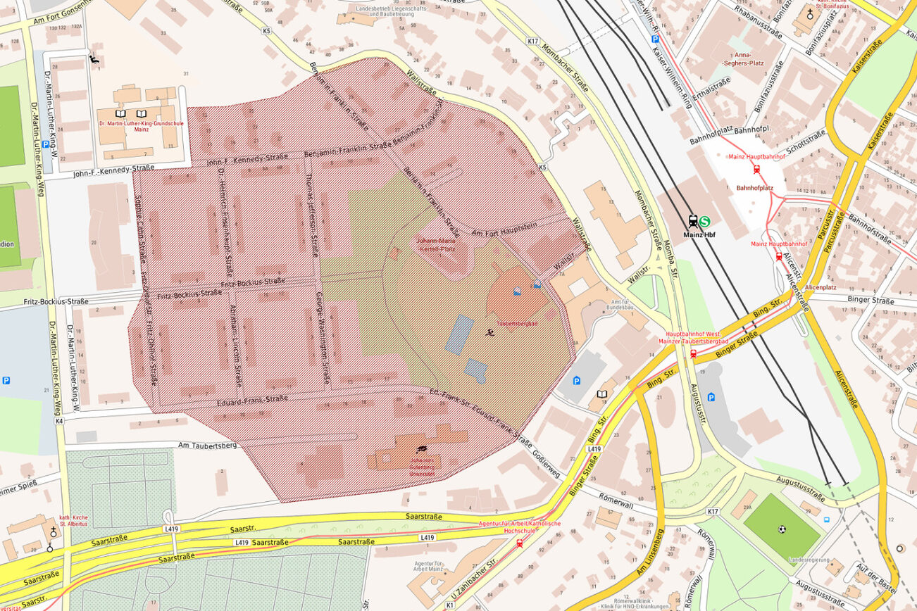 Mapa przedstawiająca promień ewakuacji podczas rozbrajania bomby