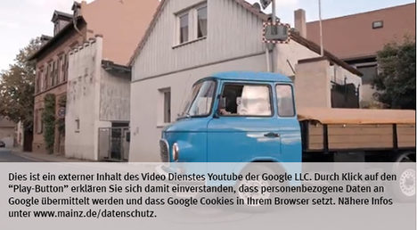 Die Landeshauptstadt Mainz nutzt den Video-Dienst Youtube. Vor einem Klick auf den Play-Button empfängt Youtube keine Daten und setzt keine Cookies. Nähere Informationen über Youtube finden Sie in den Datenschutzinformationen zu unserem Youtube-Kanal: www.mainz.de/datenschutz